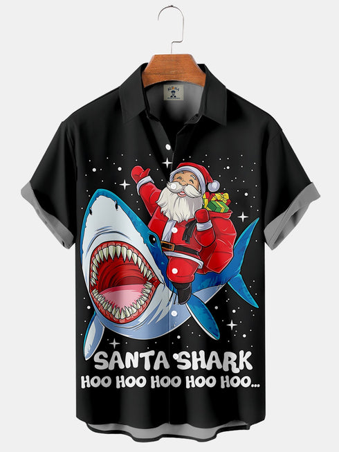 Men's Christmas Funny Graphic Short Sleeve Hawaiian Shirt